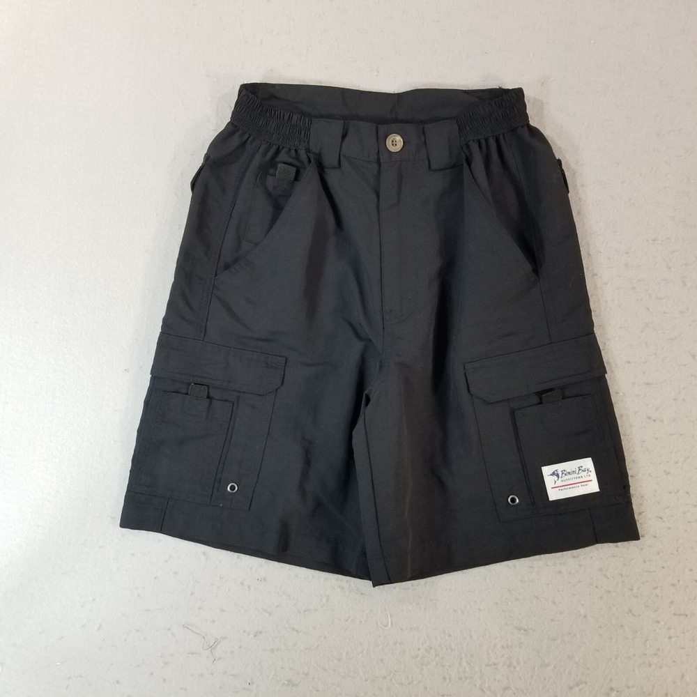 Bimini Bay cargo hiking shorts men's 30X 8 black comfort waist Outdoor fishing